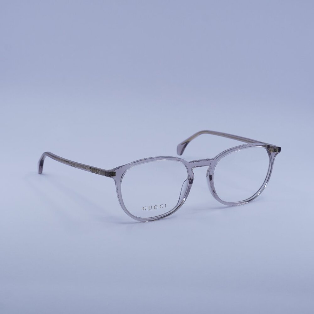 Gucci GG0551O 019 Eyeglasses Transparent Grey 55mm Square Frame